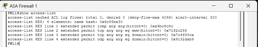 ACL Configuration on ASA Firewall 1