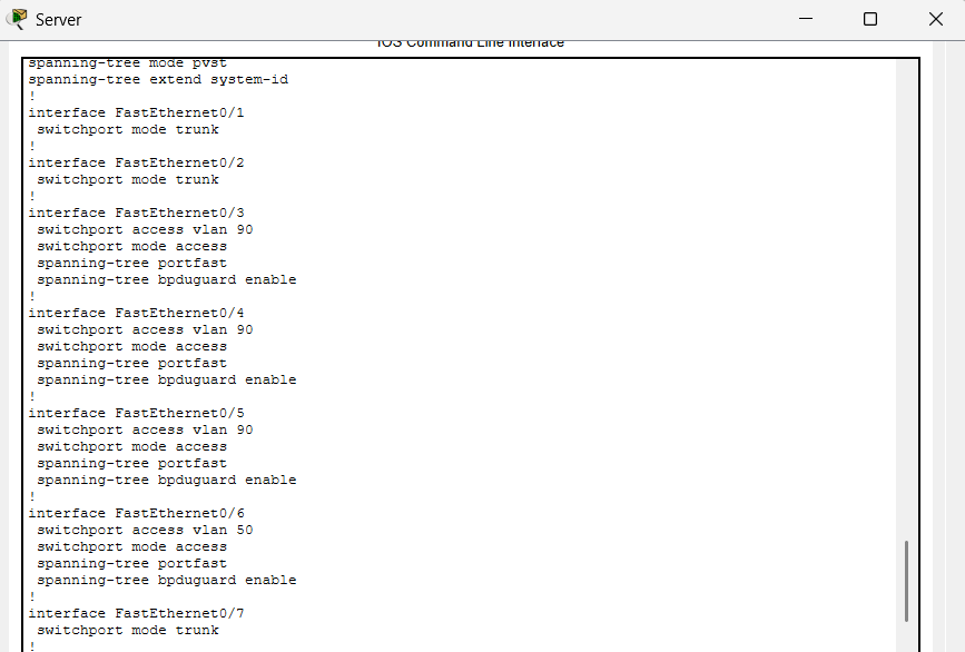 Spanning Tree Configuration on Access Ports