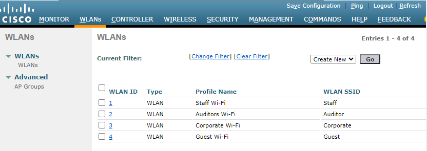 Wireless Group Configuration with 5 LAPs
